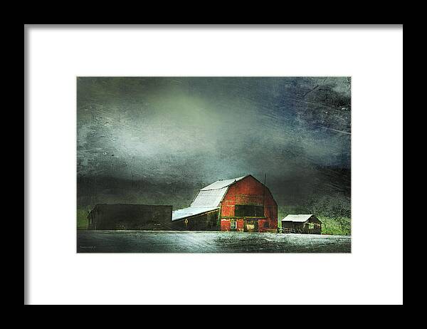 Red Barn Framed Print featuring the photograph Storm by Theresa Tahara