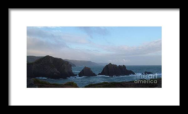 Stormy Hartland Quay Framed Print featuring the photograph Hartland Quay Storm by Richard Brookes