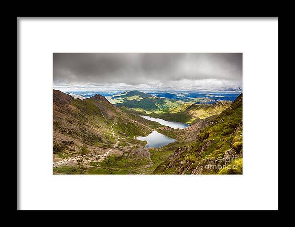 Beautiful Framed Print featuring the photograph Stormy skies over Snowdonia by Jane Rix