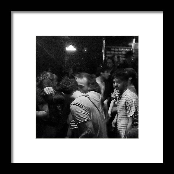 Bnw_zone Framed Print featuring the photograph #strangers #party #fontoria #lisboalive by Mariana Cruz