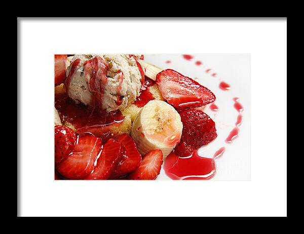 Strawberry Framed Print featuring the photograph Strawberry Banana Shortcake by Andee Design