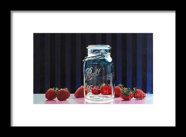 Drawing Framed Print featuring the painting Strawberry Jam by Arlene Steinberg