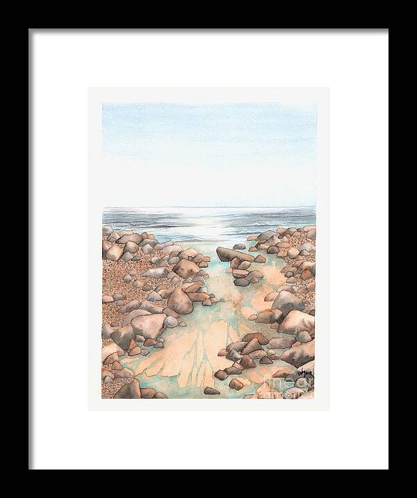 Landscape Framed Print featuring the painting Streaming Tide by Hilda Wagner