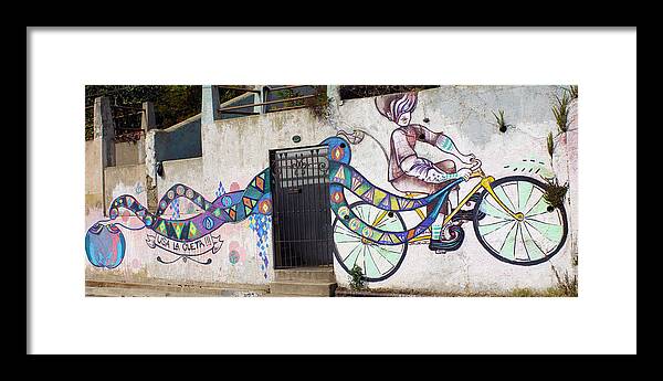 Street Art Framed Print featuring the photograph Street art Valparaiso Chile by Kurt Van Wagner
