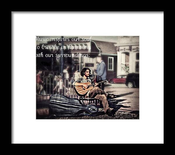 Music Framed Print featuring the photograph Street Beats Inspiration by Melanie Lankford Photography