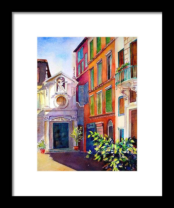 Europe Framed Print featuring the painting Street in Rome by Betty M M Wong