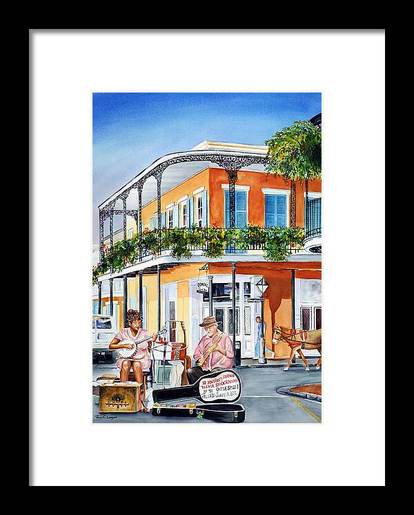 New Orleans Framed Print featuring the painting Street Singers by Phyllis London