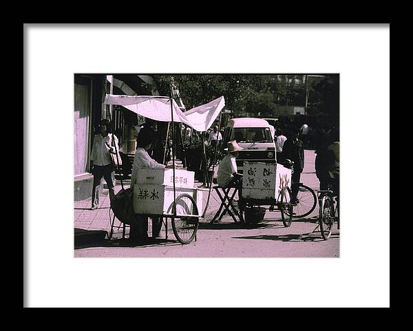  Framed Print featuring the photograph Street Vendors in Beijing by John Warren