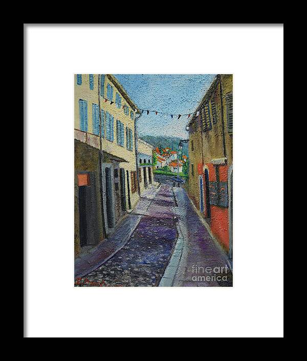 Raija Merila Framed Print featuring the painting Street View From Provence by Raija Merila