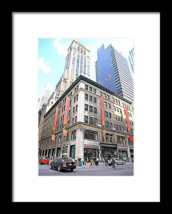 Streets Framed Print featuring the photograph Streets of Manhattan by Valentino Visentini