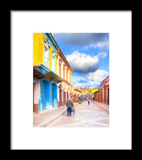 Colorful Framed Print featuring the photograph Streets of San Cristobal de las Casas - Colorful Mexico by Mark Tisdale
