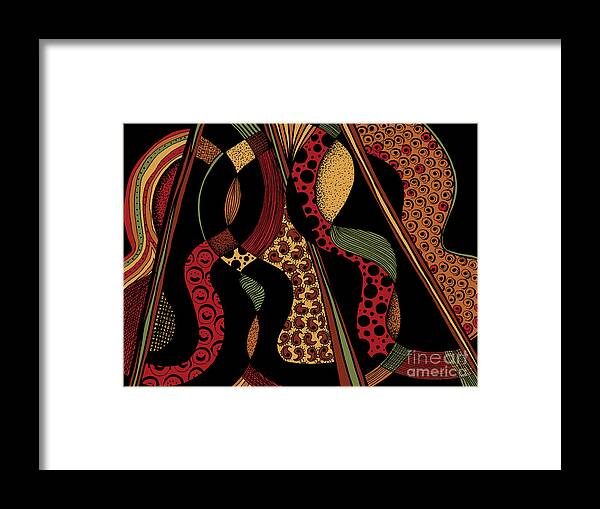 Stringed Instruments Framed Print featuring the digital art String Section by Lynellen Nielsen