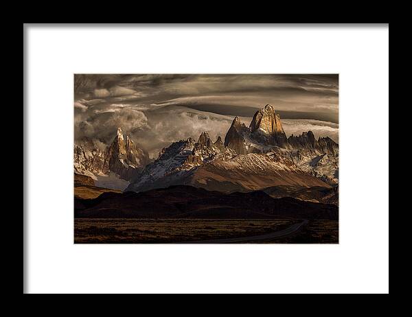 Patagonia Framed Print featuring the photograph Striped Sky Over The Patagonia Spikes by Peter Svoboda, Mqep