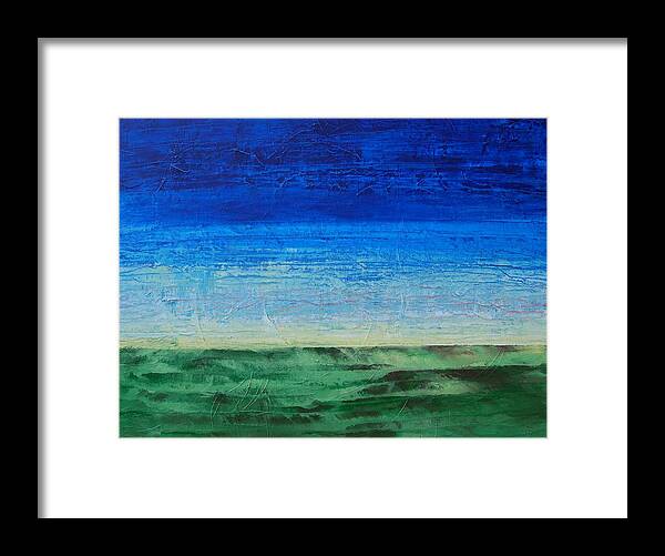 Blue Framed Print featuring the painting Study of Earth and Sky by Linda Bailey