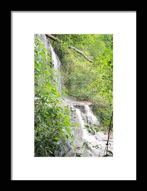 Stumphouse Tunnel Waterfall Framed Print featuring the photograph Stumphouse Tunnel Waterfall by Savannah Gibbs