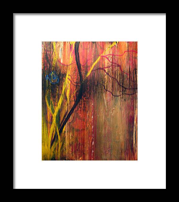 Abstract Framed Print featuring the painting Subspace Mind - Shifting Planes by John Ashton Golden