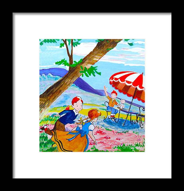 Gouache Framed Print featuring the painting Sugarland Vintage by Beth Saffer