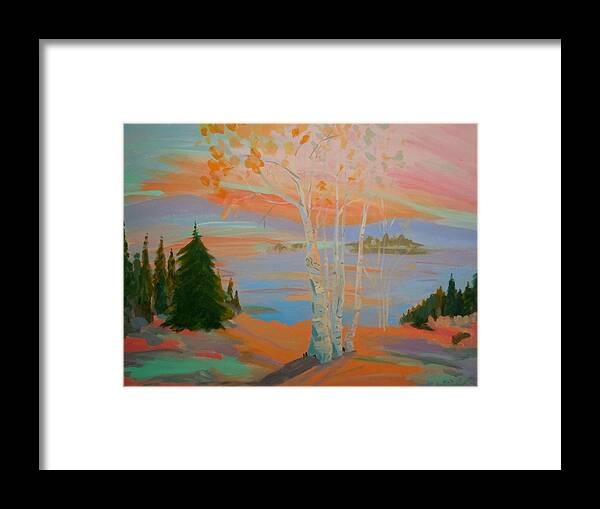 Landscape Framed Print featuring the painting Sullivan Sunset by Francine Frank