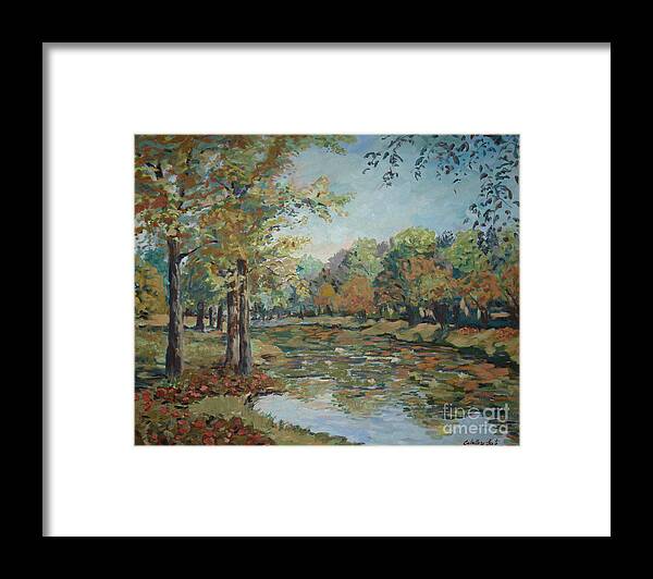 Reflections On Water Framed Print featuring the painting Summer afternoon by Monica Elena