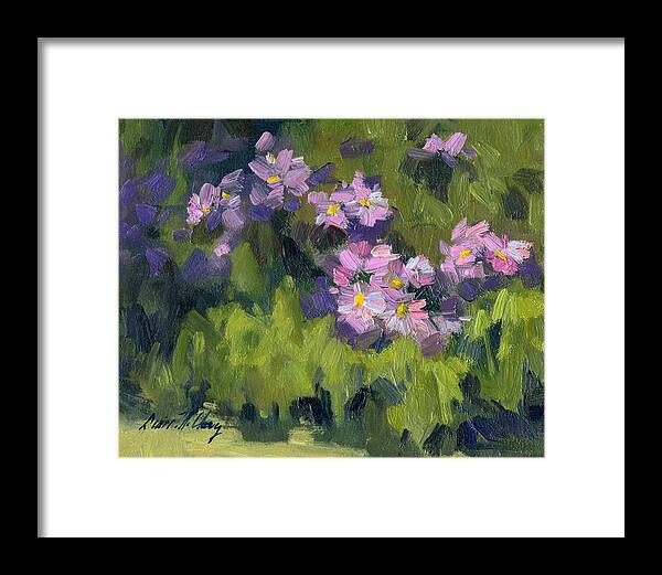 Summer Framed Print featuring the painting Summer Asters by Diane McClary