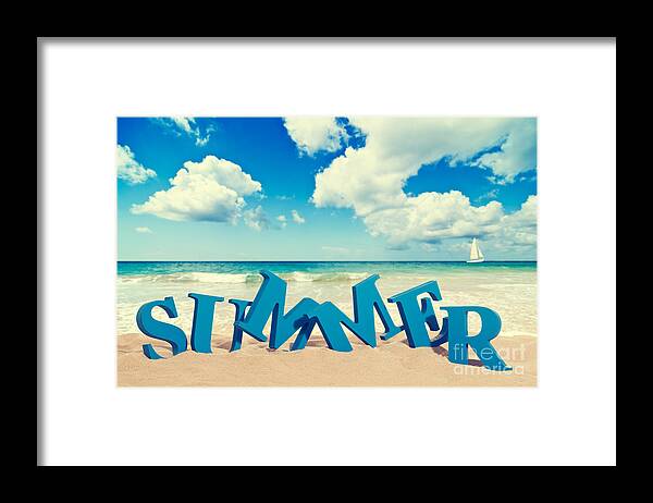 Summer Framed Print featuring the photograph Summer Beach by Amanda Elwell