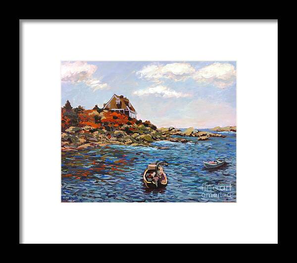 Seascapes Framed Print featuring the painting Summer Cape Cod by Monica Elena