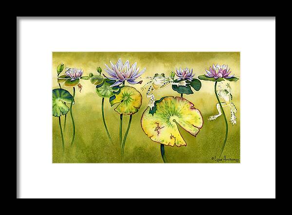 Frog Framed Print featuring the painting Summer Days by Lyse Anthony