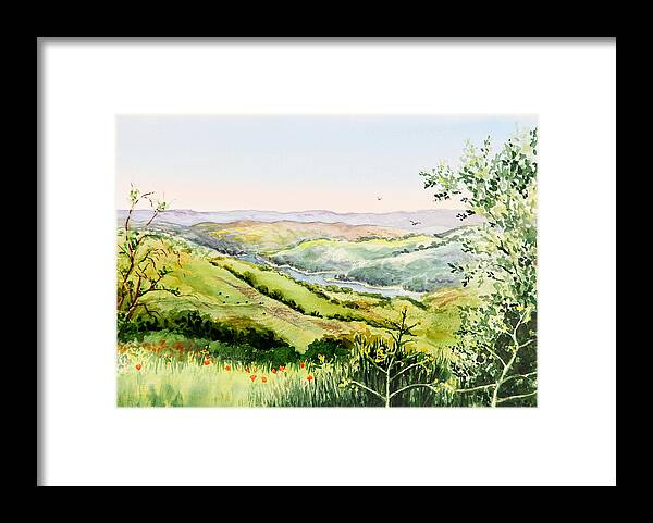 Inspiration Framed Print featuring the painting Summer Landscape Inspiration Point Orinda California by Irina Sztukowski