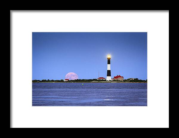 Captree Framed Print featuring the photograph Summer Moon by Mike Lang