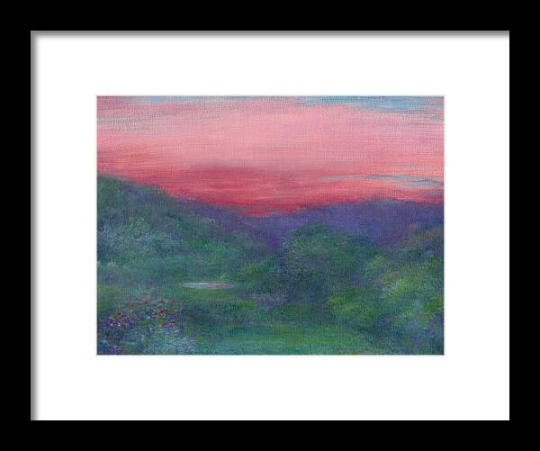 Summer Landscape Framed Print featuring the painting Summer Nocturne by Judith Cheng