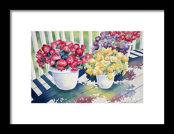 Floral Framed Print featuring the painting Summer Shadows by Deborah Ronglien