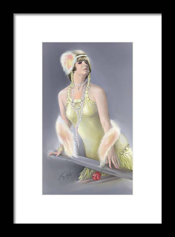 Flapper Framed Print featuring the painting Summer Siren by Liz Viztes