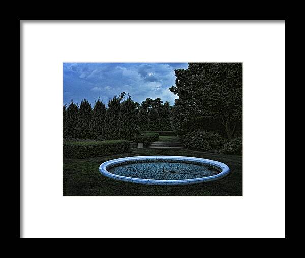 Blue Framed Print featuring the photograph Summer Storm Coming Bahai Temple by John Hansen