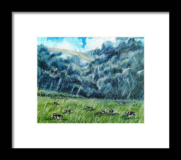 Storm Framed Print featuring the painting Summer Storm by Shana Rowe Jackson