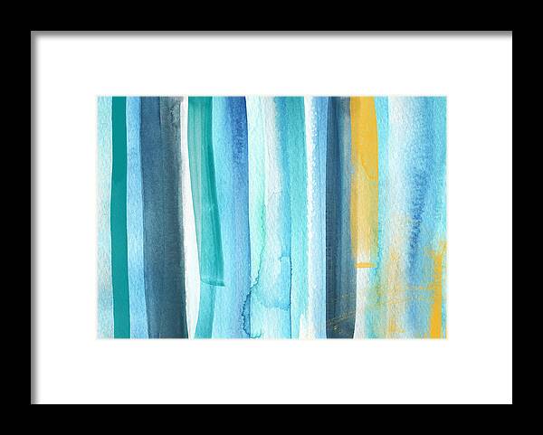 Water Framed Print featuring the painting Summer Surf- Abstract Painting by Linda Woods