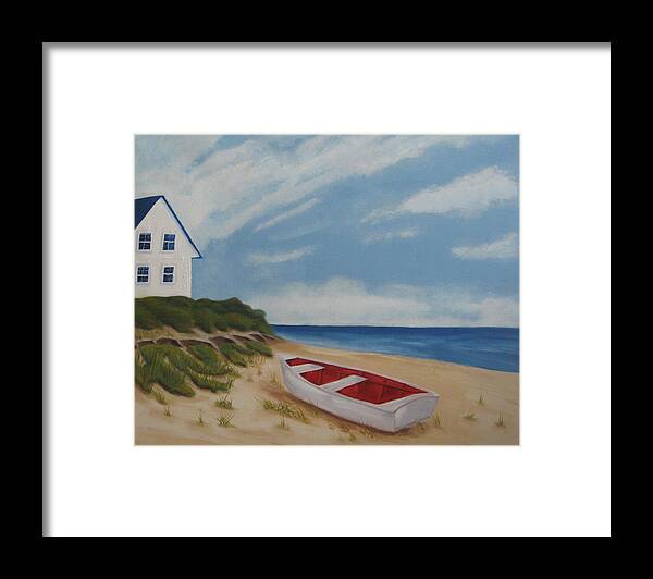 Ocean Oil Paintig Framed Print featuring the painting Summers Over II by Kimber Butler