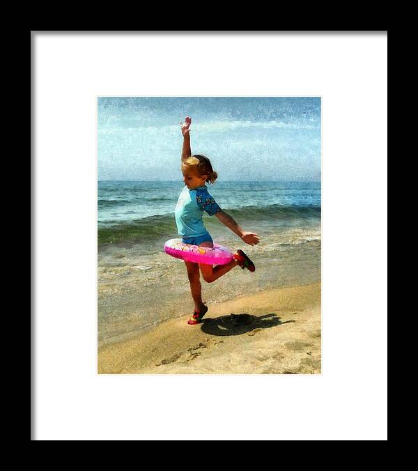 Beach Framed Print featuring the photograph Summertime Girl by Michelle Calkins
