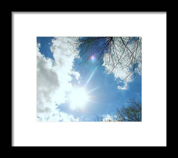 Sun Framed Print featuring the photograph Sun Burst by Pamela Hyde Wilson