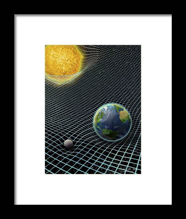 Earth Framed Print featuring the photograph Sun-earth-moon And Space-time by Nicolle R. Fuller/science Photo Library