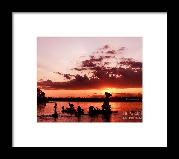 Clouds Framed Print featuring the photograph Sun going down by Heather King