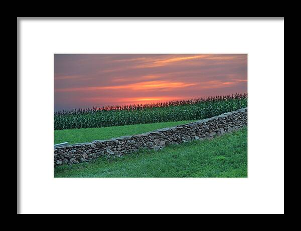 Farm Framed Print featuring the photograph Sun Set over Griswold by Andrea Galiffi