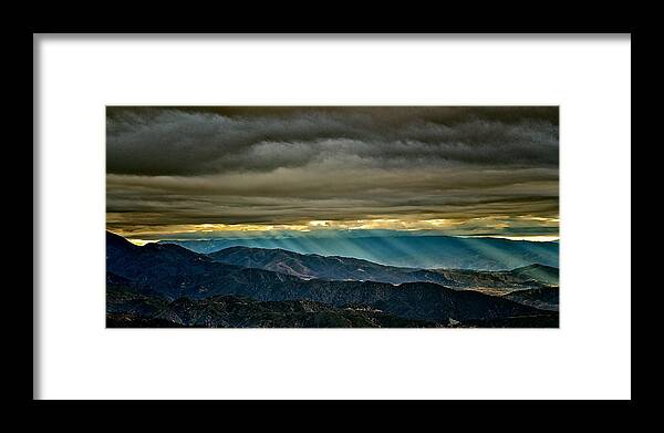 Landscape Framed Print featuring the photograph Sun Storm by Joseph Urbaszewski