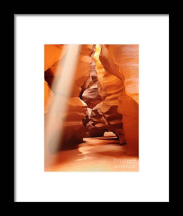 Landscape Framed Print featuring the photograph Sunbeam in Antelope Canyon by Dennis Hammer