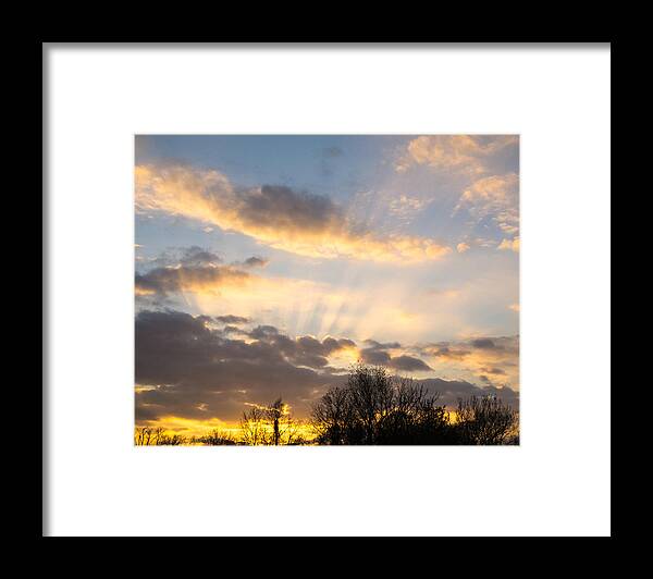 Sun Framed Print featuring the photograph Sunbeams by David Coblitz