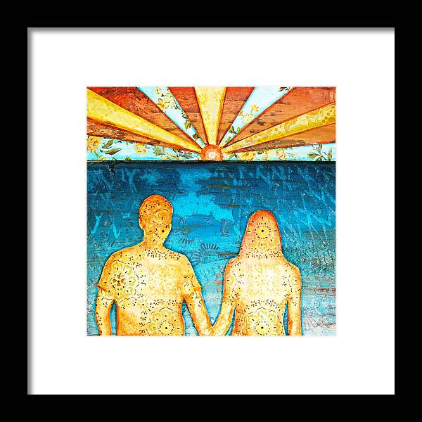 Couple Framed Print featuring the mixed media Sunburst In Love by Danny Phillips