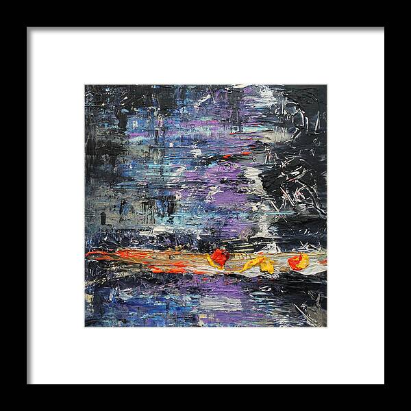 Abstract Framed Print featuring the painting Sunday Blues by Lucy Matta