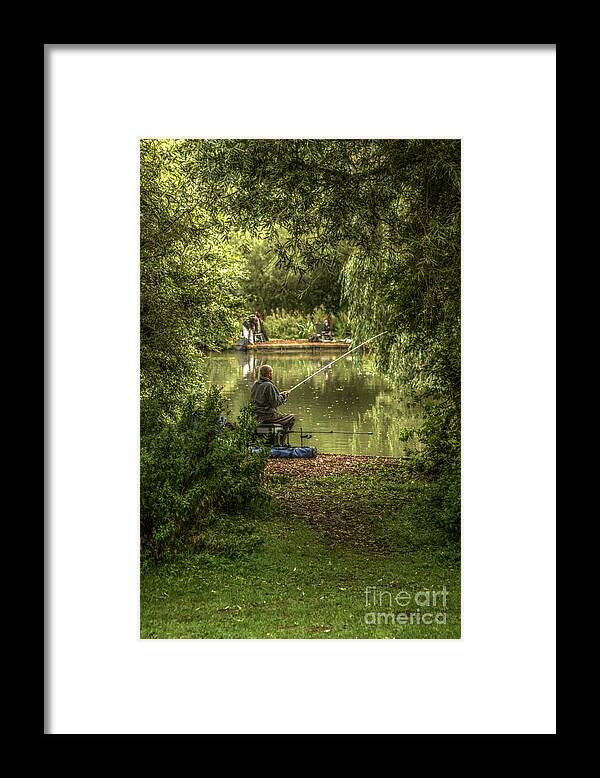 Sunday Fishing Framed Print featuring the photograph Sunday fishing at the Lake by Jeremy Hayden