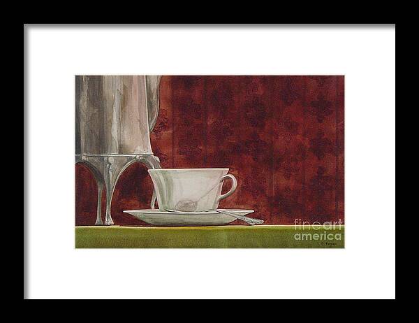 Sunday Framed Print featuring the painting Sunday Morning Coffee by Charles Fennen