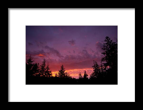 Sunset Framed Print featuring the photograph Sundown In Lilac And Orange by Adria Trail