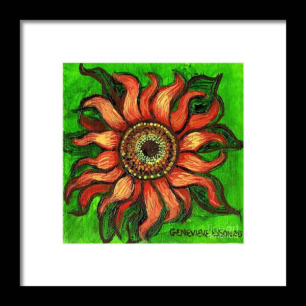  Sunflower Framed Print featuring the painting Sunflower 1 by Genevieve Esson